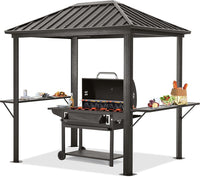 Grill Hardtop Gazebo 6X8 - Outdoor Metal Hard Top Gazebo, Permanent