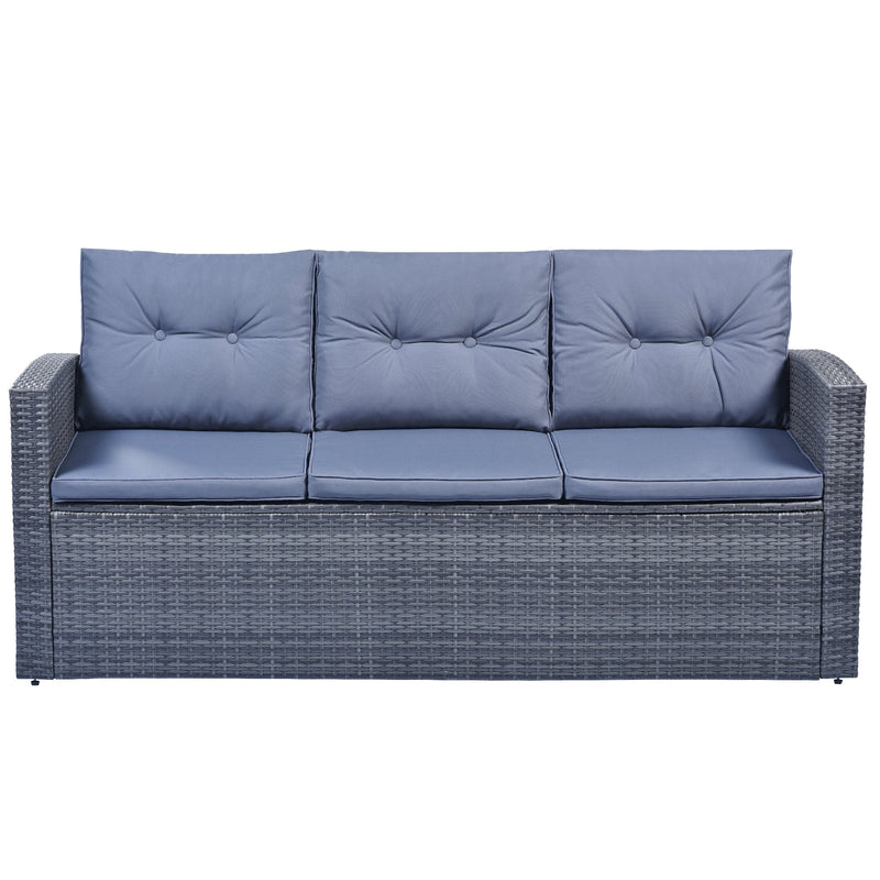 6-piece All-Weather PE rattan Patio Outdoor Dining Conversation