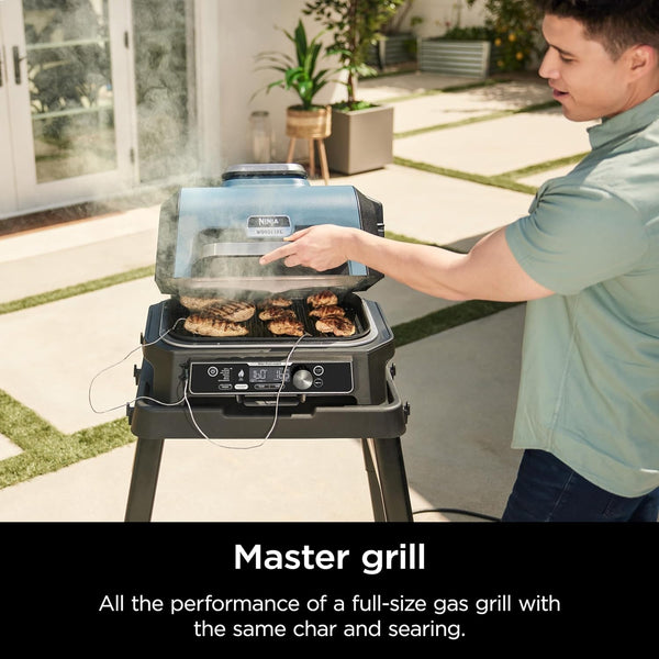 XL Smart Grill Smoker: 7-in-1, App Control, Black