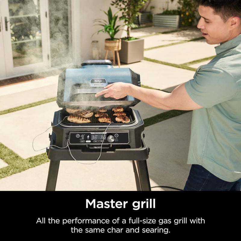 XL Smart Grill Smoker: 7-in-1, App Control, Black