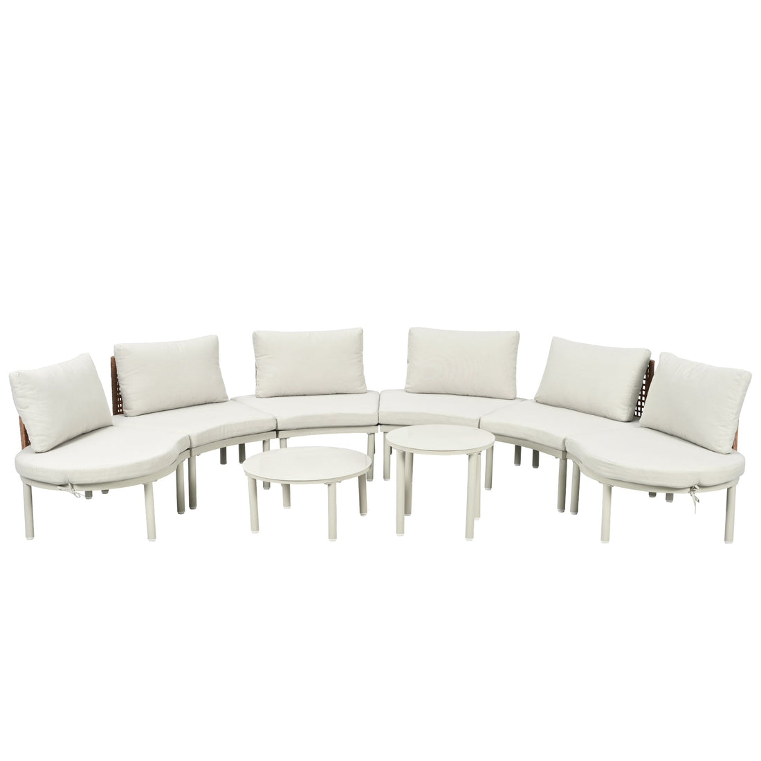 8-Piece Patio Sofa Furniture Set, Half Moon Outdoor Sectional Sofa