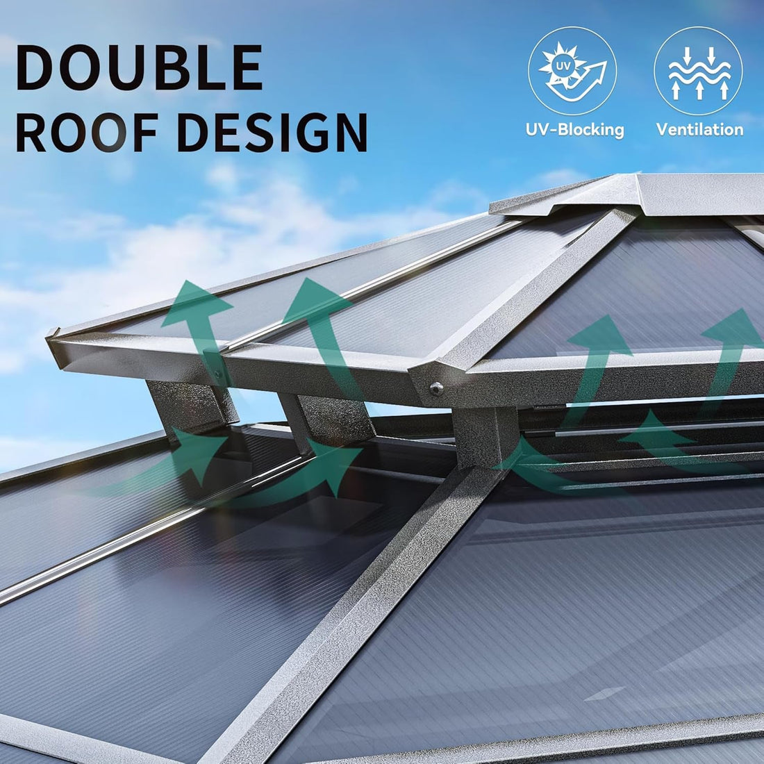 Double Roof Canopy 10x10 Patio Backyard Gazebo
