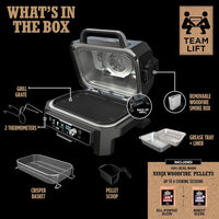 XL Smart Grill Smoker: 7-in-1, App Control, Black
