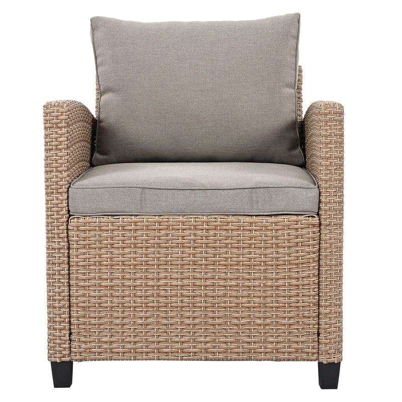 6-Piece Outdoor Rattan Wicker Set Patio Garden Backyard Sofa, Chair,