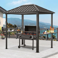 Grill Hardtop Gazebo 6X8 - Outdoor Metal Hard Top Gazebo, Permanent