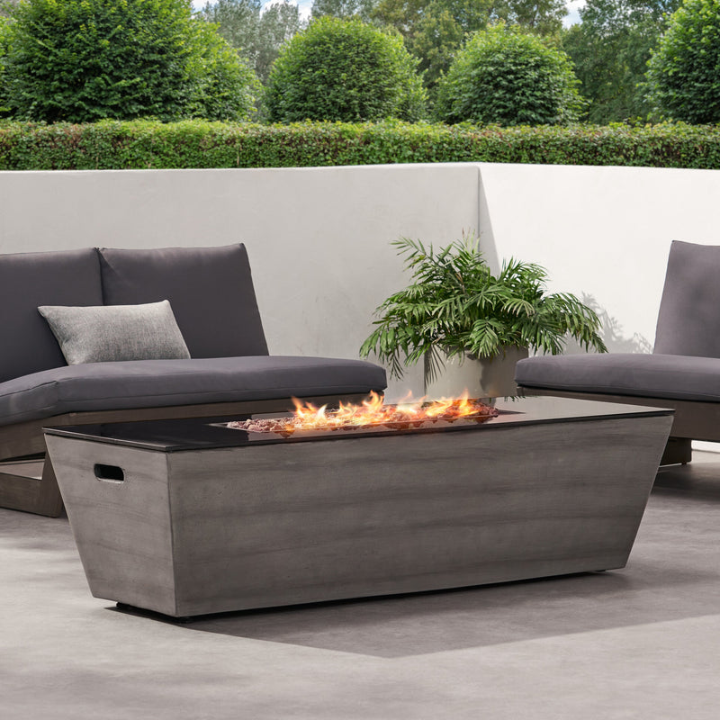 56' RECTANGLE MGO FIRE PIT - 50 000 BTU