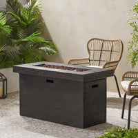 CUSTER Rectangular MGO Fire Pit 50,000 BTU Brown Magnesium Oxide 45