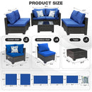 Ainfox 7 Pieces Patio Furniture Set Outdoor Rattan Wicker Patio Conversation Set with Coffee Table