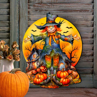Halloween Scarecrow Door Decor – Handcrafted Holiday Decoration