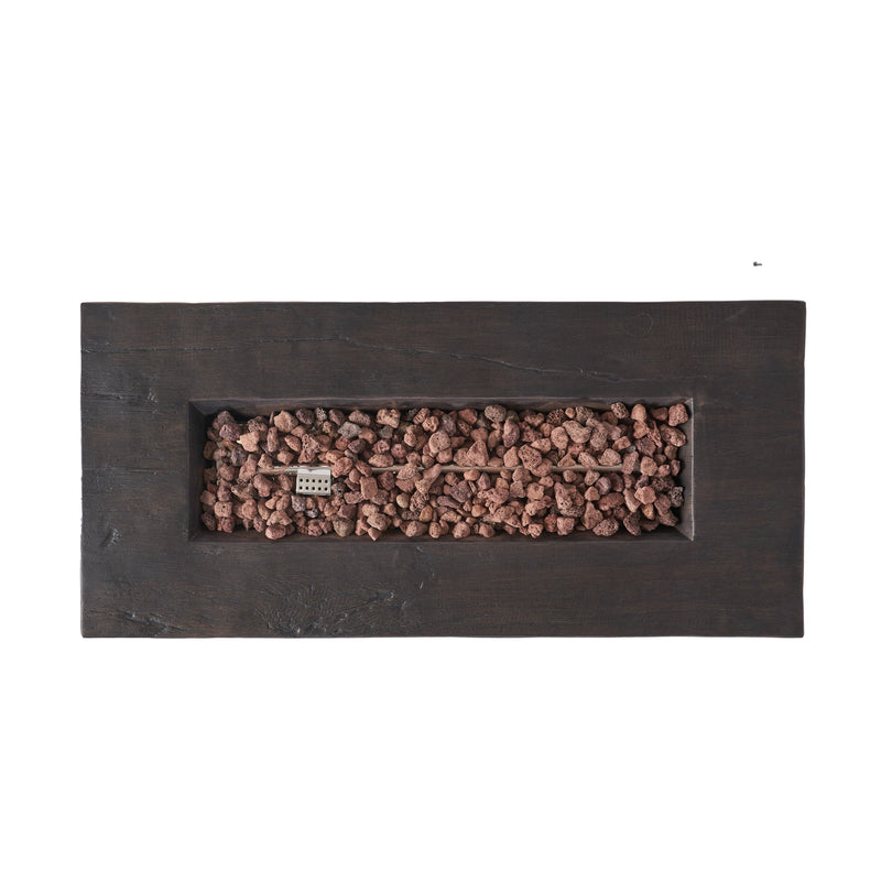CUSTER Rectangular MGO Fire Pit 50,000 BTU Brown Magnesium Oxide 45