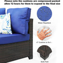 Ainfox 7 Pieces Patio Furniture Set Outdoor Rattan Wicker Patio Conversation Set with Coffee Table