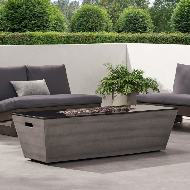56' RECTANGLE MGO FIRE PIT - 50 000 BTU