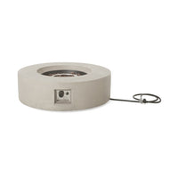 Modern Outdoor 50,000 BTU Round MgO Concrete Propane Fire Pit, Light