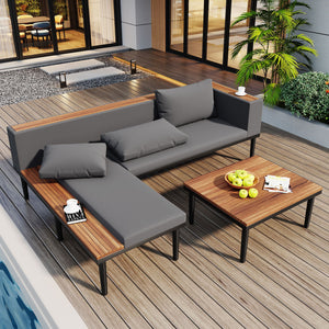 Luxury Patio Furniture Set with Removable Cushions and Coffee Table,