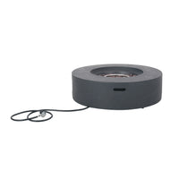 Modern Lightweight Concrete Outdoor Circular Fire Pit 50,000 BTU Dark
