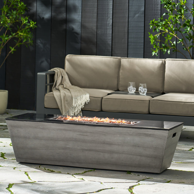 56' RECTANGLE MGO FIRE PIT - 50 000 BTU