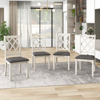 Mid-Century Solid Wood 5-Piece Round Dining Table Set, Kitchen Table