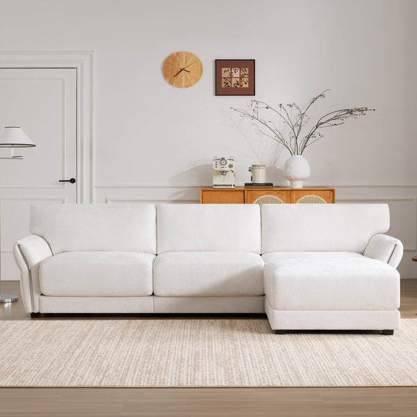 110' Modular Sectional Sofa, L-Shape with Extra-Wide Seat Cushion, USB