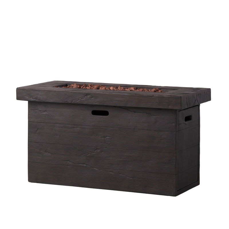 CUSTER Rectangular MGO Fire Pit 50,000 BTU Brown Magnesium Oxide 45