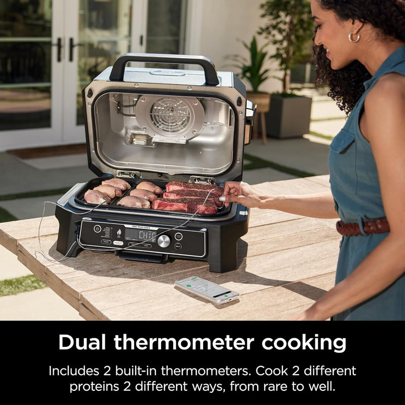 XL Smart Grill Smoker: 7-in-1, App Control, Black