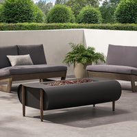 Vernon Rectangle Fire Pit 50,000 BTU Dark Gray Iron 50x25.5x15.25