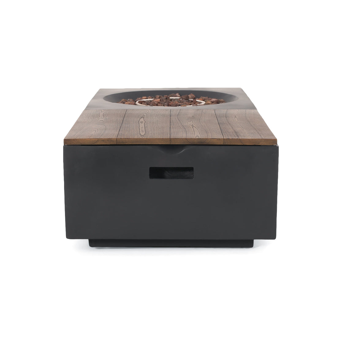 Outdoor 50,000 BTU Lightweight Concrete Rectangular Fire Pit Table