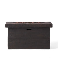 CUSTER Rectangular MGO Fire Pit 50,000 BTU Brown Magnesium Oxide 45