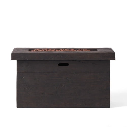 CUSTER Rectangular MGO Fire Pit 50,000 BTU Brown Magnesium Oxide 45