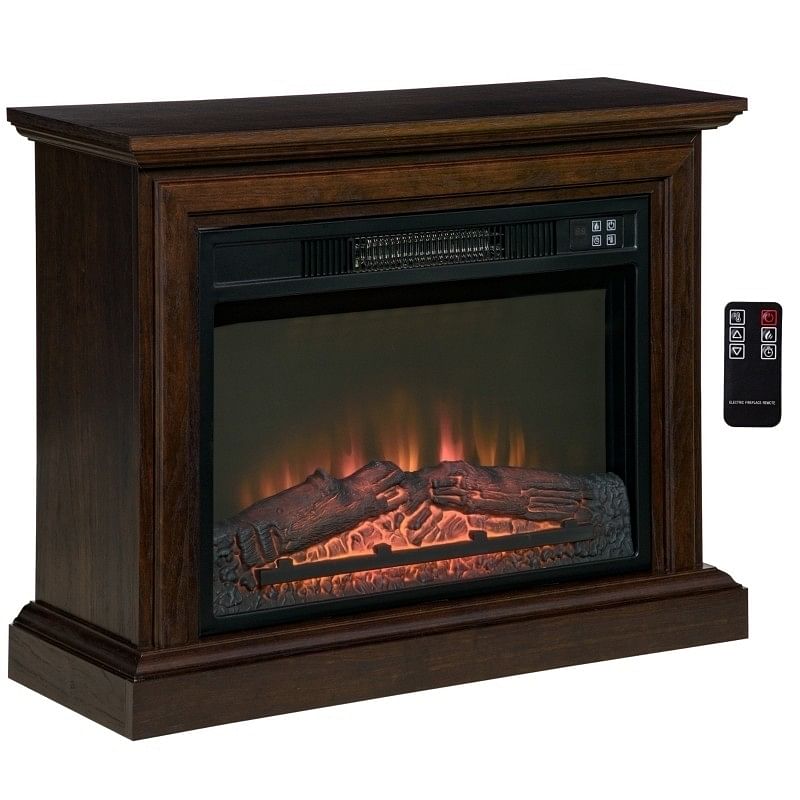 31 inch Brown Electric Fireplace Heater Dimmable Flame Effect and
