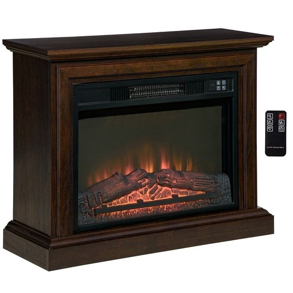 31 inch Brown Electric Fireplace Heater Dimmable Flame Effect and