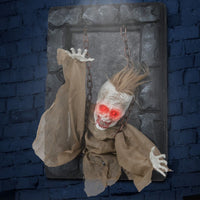 Halloween Hanging Animated Zombie Prisoner Decoration Sound-Activated