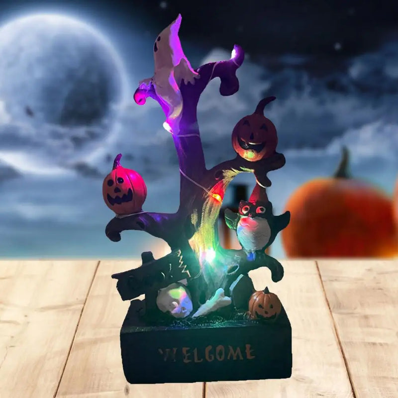 Halloween Pumpkin Ghost Tree LED Light Statue