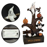 Halloween Pumpkin Ghost Tree LED Light Statue