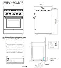 Empava 30GR03 30 Inch Freestanding Range Gas Cooktop And Oven