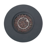 Modern Lightweight Concrete Outdoor Circular Fire Pit 50,000 BTU Dark
