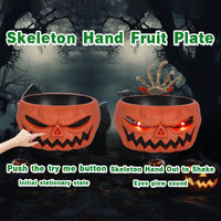 Halloween Pumpkin Candy Bowl – Motion-Activated Skeleton Hand