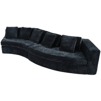 115.7' Pure Foam Modular Sofa, 2-Piece Set with 5 Cushions, 4-Seater,