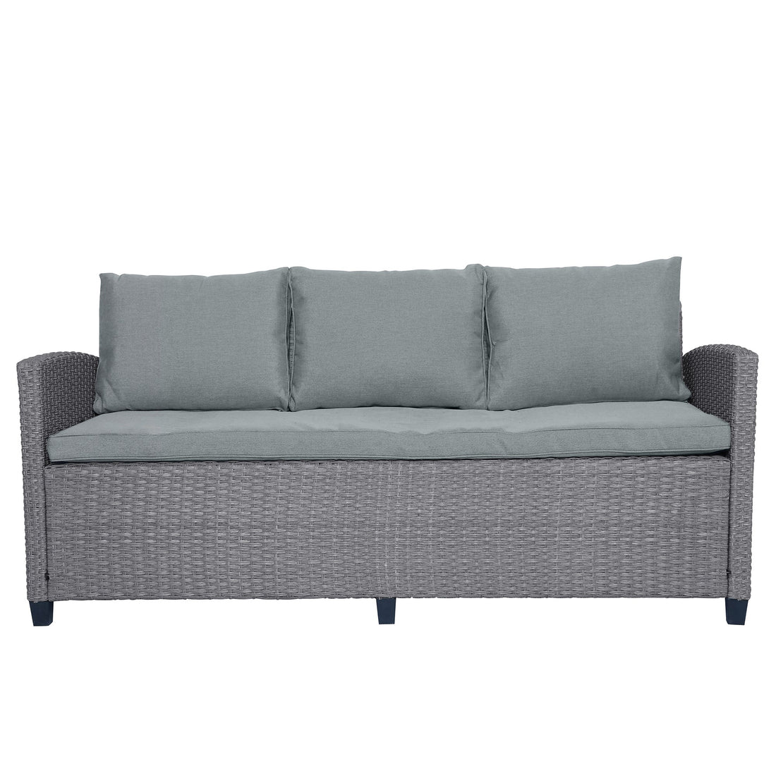 6-Piece Outdoor Rattan Wicker Set Patio Garden Backyard Sofa, Chair