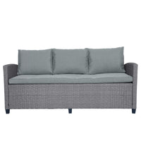6-Piece Outdoor Rattan Wicker Set Patio Garden Backyard Sofa, Chair