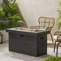 CUSTER Rectangular MGO Fire Pit 50,000 BTU Brown Magnesium Oxide 45