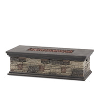 Contemporary Rectangle MGO Fire Pit 50,000 BTU Stone Gray Magnesium