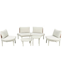 6-Piece Patio Sofa Furniture Set, Half Moon Outdoor Sectional Sofa