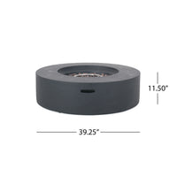 Modern Lightweight Concrete Outdoor Circular Fire Pit 50,000 BTU Dark