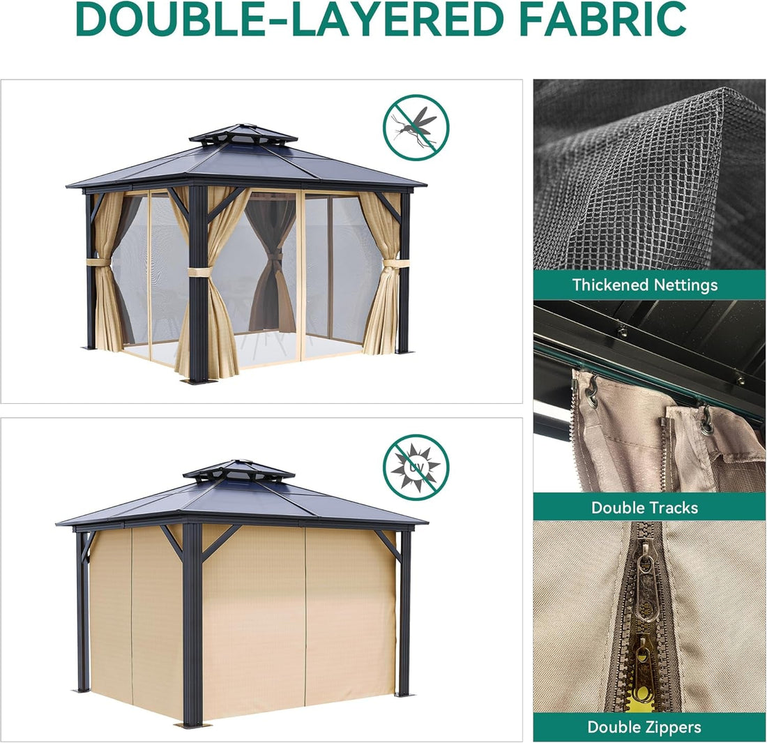 Double Roof Canopy 10x10 Patio Backyard Gazebo