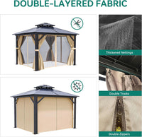 Double Roof Canopy 10x10 Patio Backyard Gazebo
