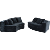 115.7' Pure Foam Modular Sofa, 2-Piece Set with 5 Cushions, 4-Seater,
