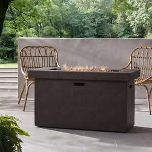 CUSTER Rectangular MGO Fire Pit 50,000 BTU Brown Magnesium Oxide 45