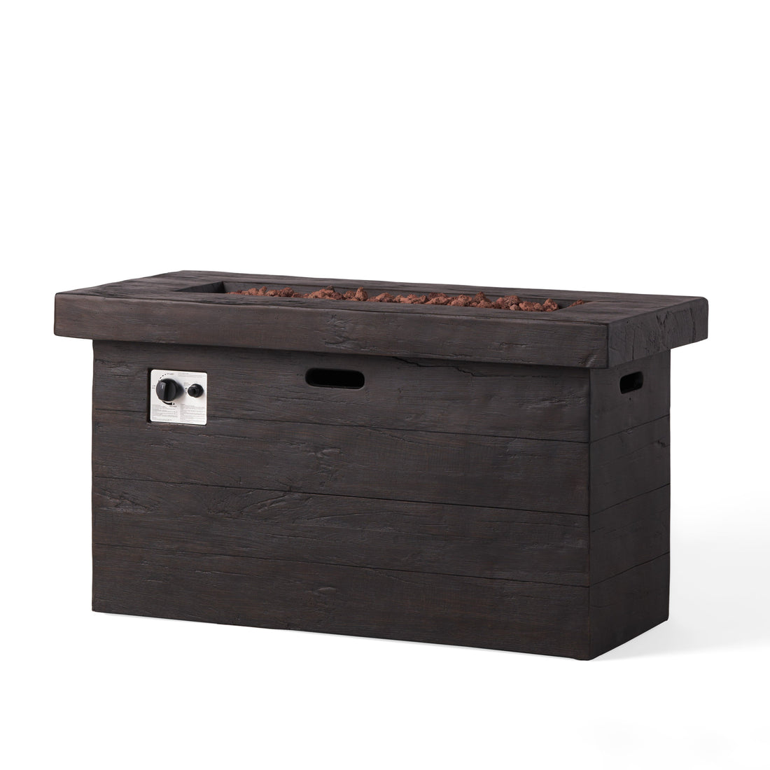 CUSTER Rectangular MGO Fire Pit 50,000 BTU Brown Magnesium Oxide 45