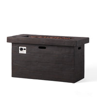 CUSTER Rectangular MGO Fire Pit 50,000 BTU Brown Magnesium Oxide 45