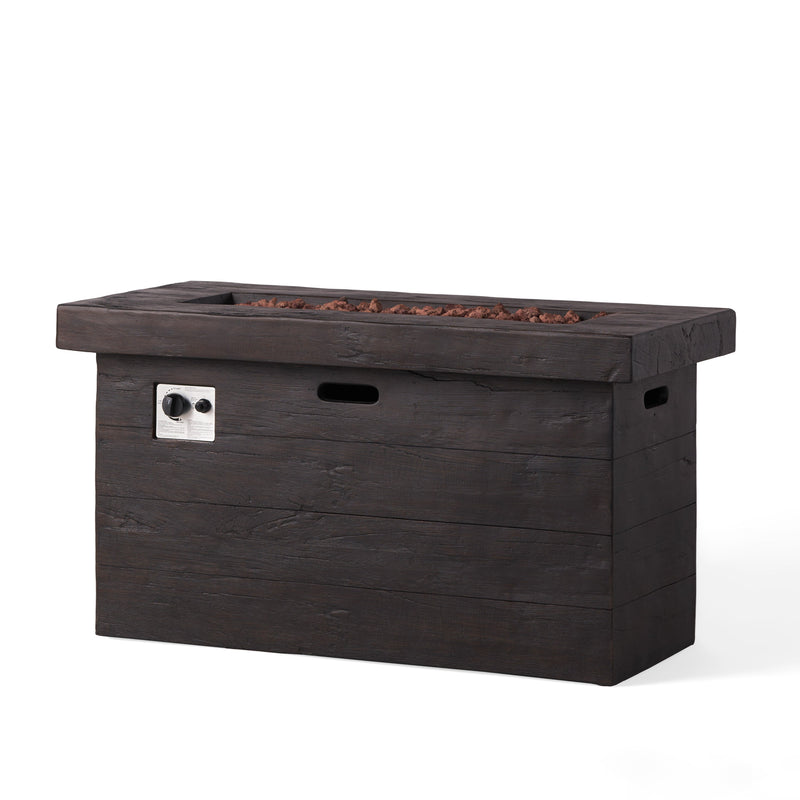 CUSTER Rectangular MGO Fire Pit 50,000 BTU Brown Magnesium Oxide 45